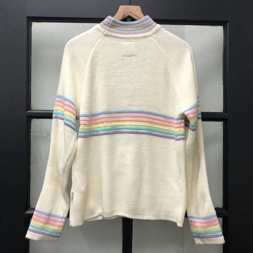 New UNIF Cream & Pastel Stripe Prisma Sweater - XS - Picture 7 of 8
